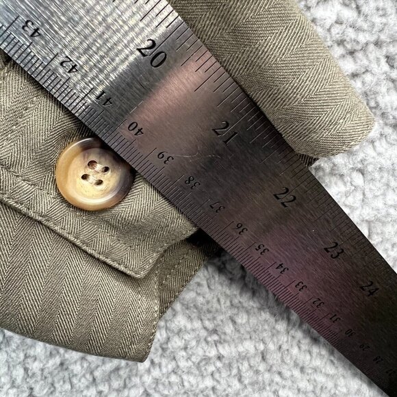 White Stag Womens Top 14W/16W Green Long Sleeve Button Front Heavyweight Shirt - Picture 9 of 9